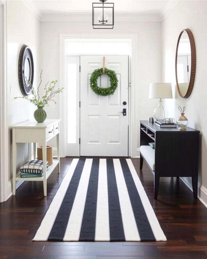 Black and White Striped Runner