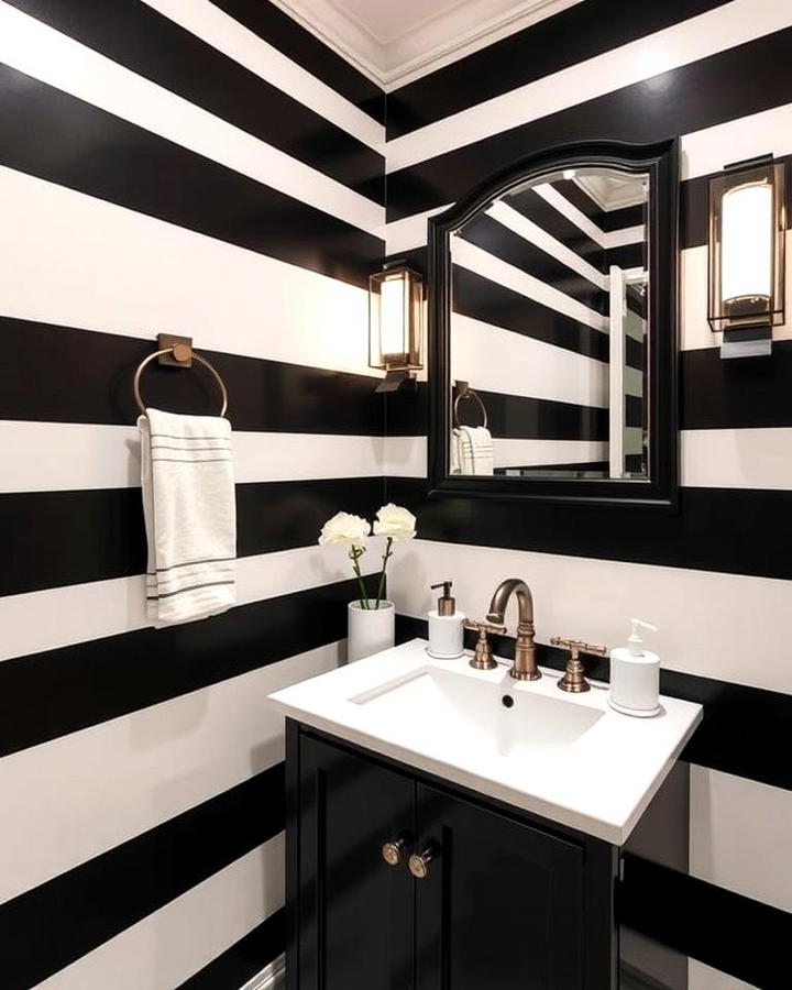 Black and White Striped Walls