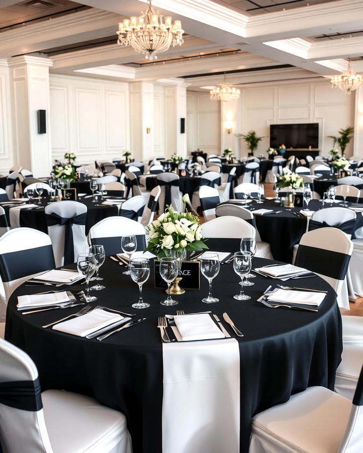 Black and White Table Settings