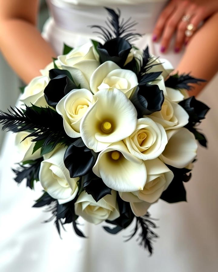 Black and White Wedding Bouquet