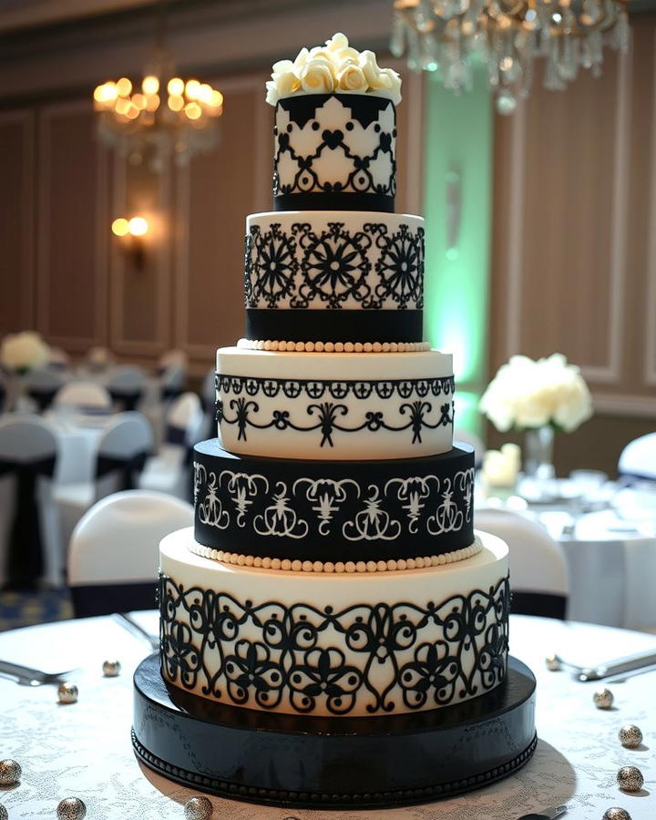 Black and White Wedding Cake