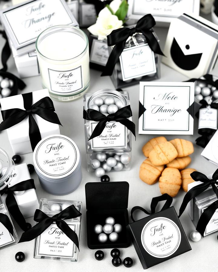 Black and White Wedding Favors