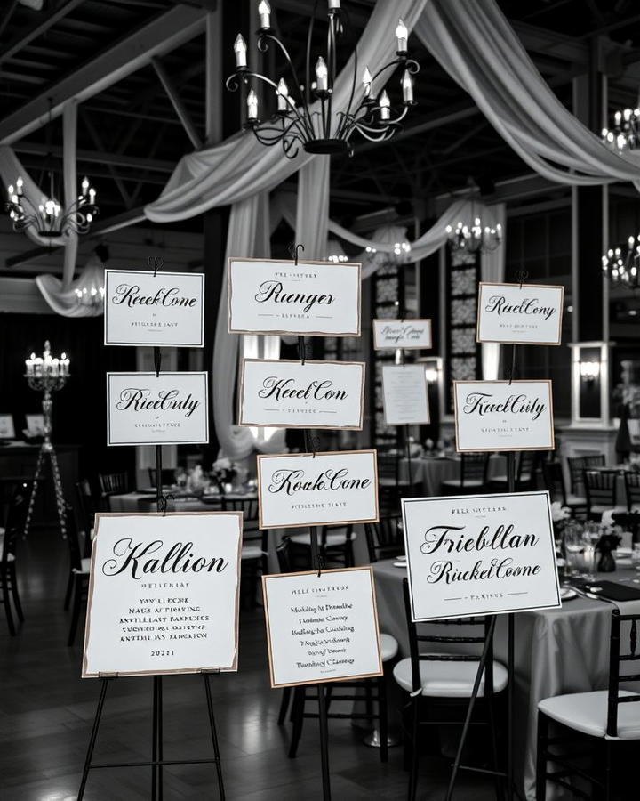 Black and White Wedding Signage