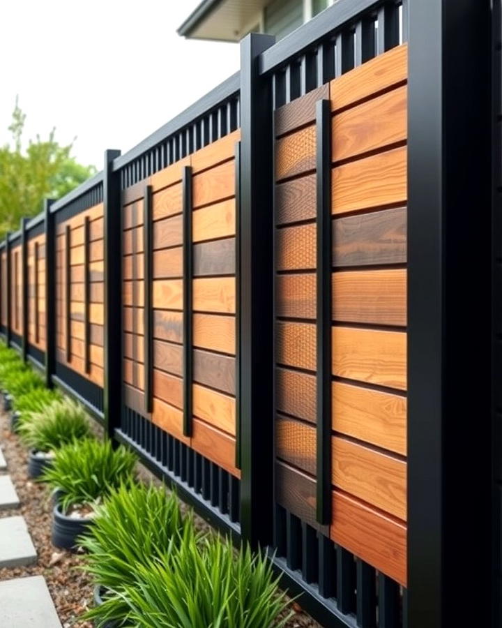 Black and Wood Fence