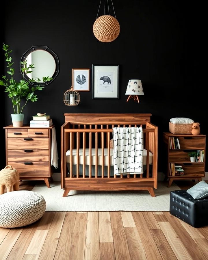 Black and Wood Furniture Combination