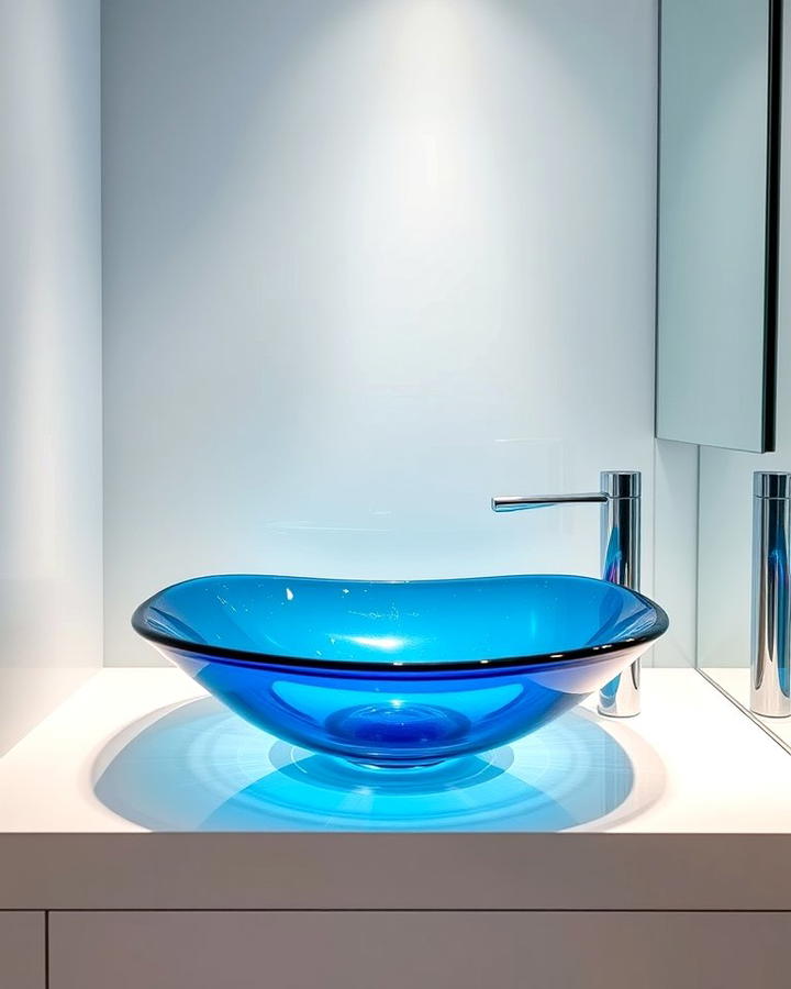 Blue Glass Vessel Sink