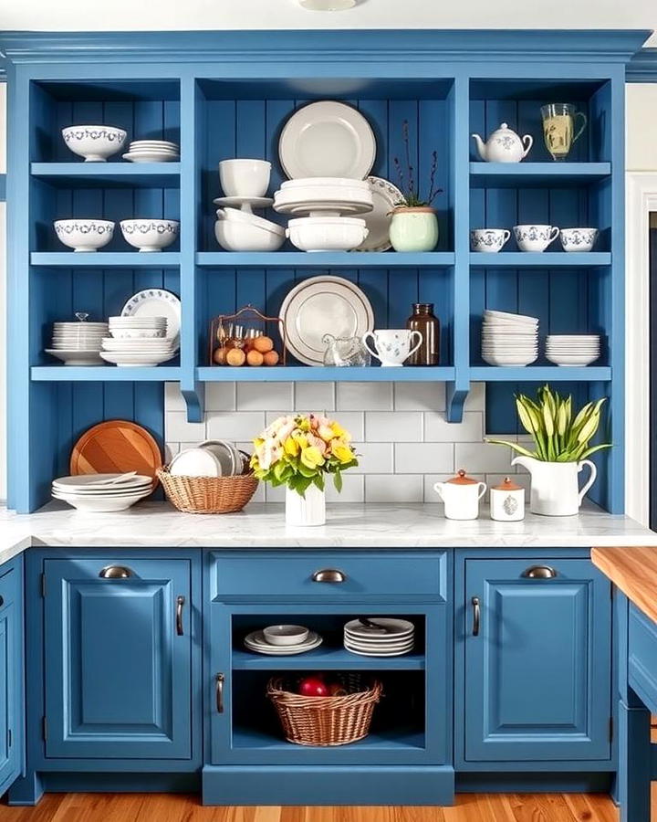 Blue Open Shelving