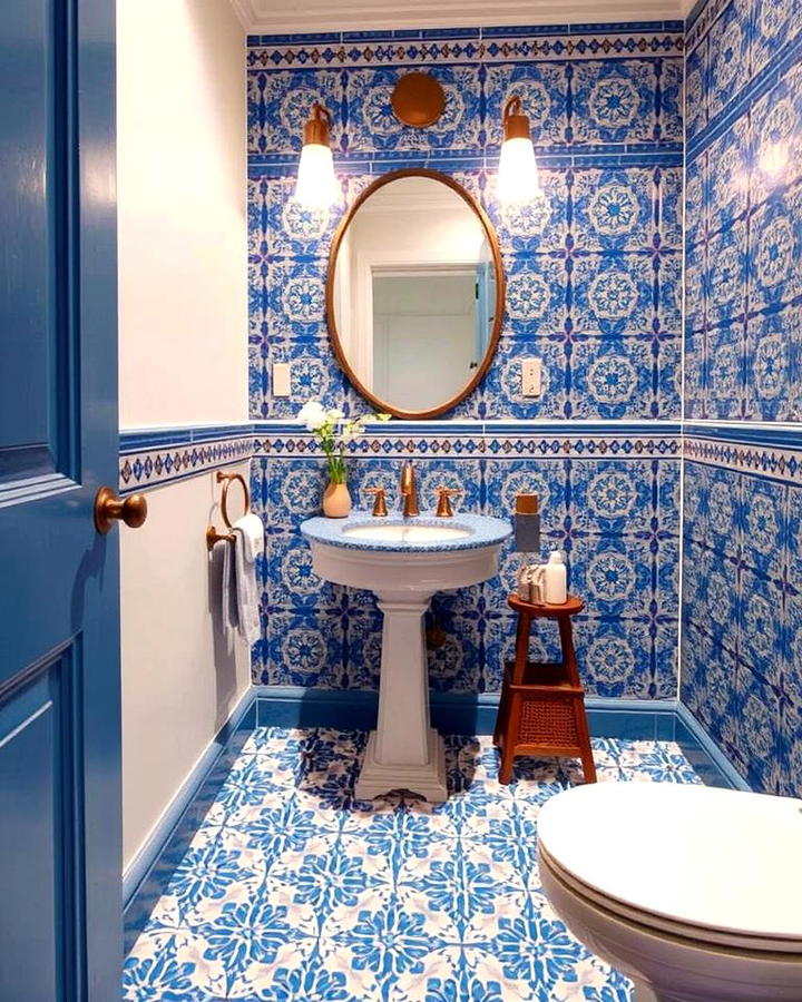 Blue Patterned Floor Tiles