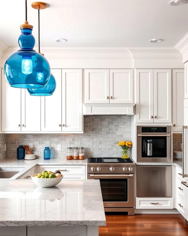 Blue Pendant Lighting for a Bold Accent
