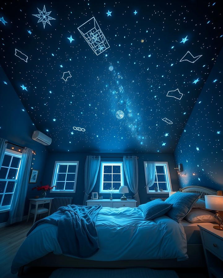 Blue Starry Night Ceiling