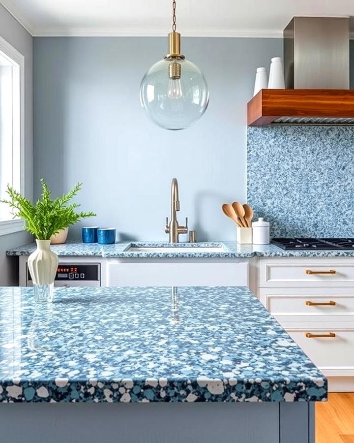 Blue Toned Terrazzo for a Coastal Vibe