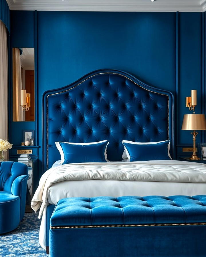 Blue Velvet Upholstery for Luxury