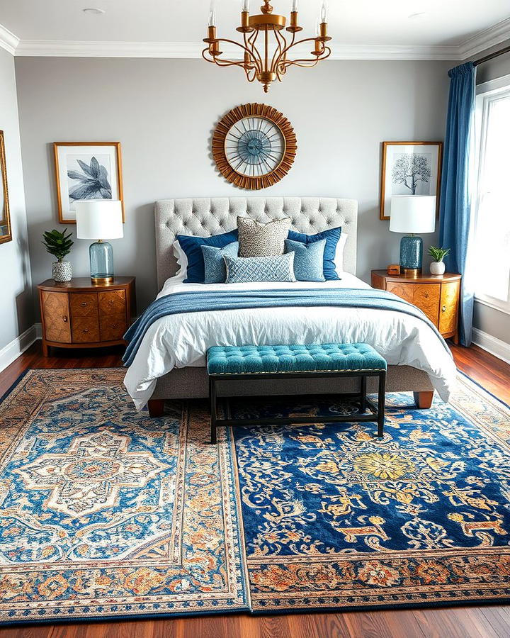 Blue and Gold Area Rugs