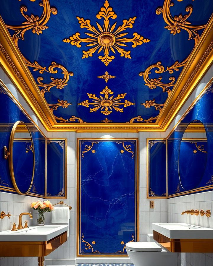 Blue and Gold Ceiling Design