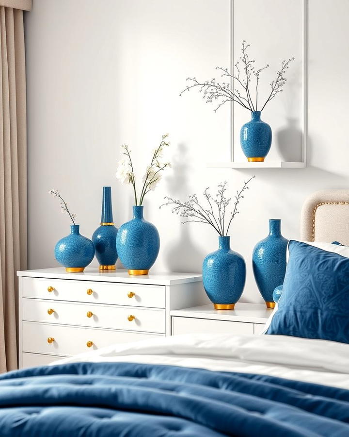 Blue and Gold Decorative Vases