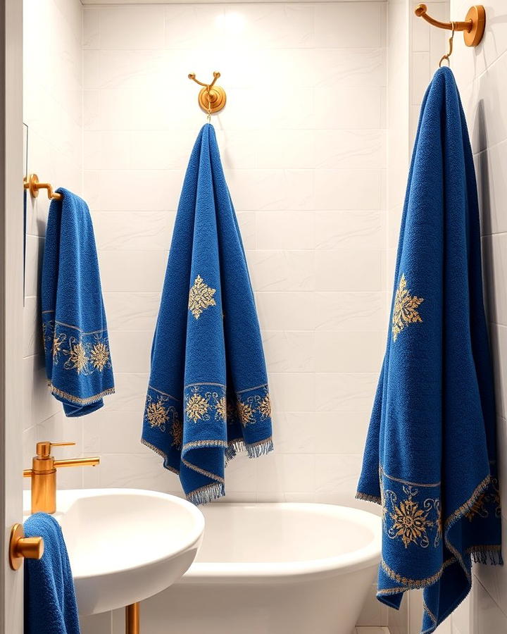 Blue and Gold Towels