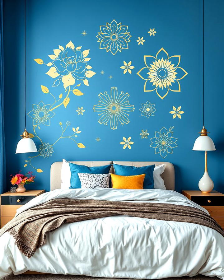 Blue and Gold Wall Decals