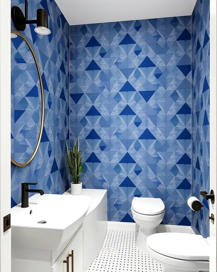 Blue and Gray Geometric Wallpaper