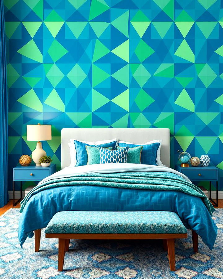 Blue and Green Geometric Patterns