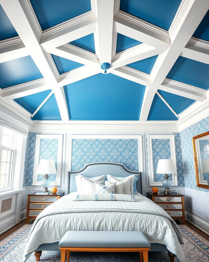 Blue and White Ceiling Accent