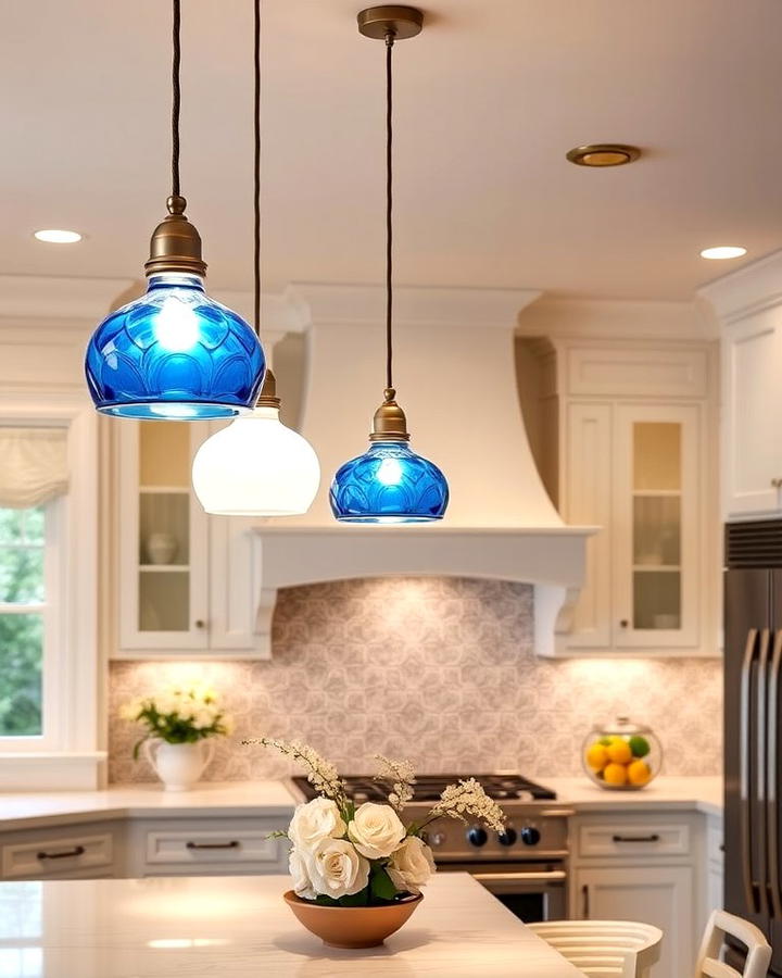 Blue and White Pendant Lighting