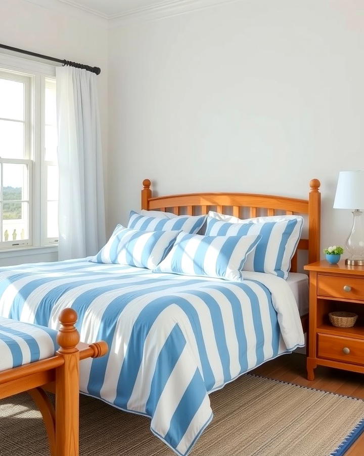 Blue and White Striped Bedding