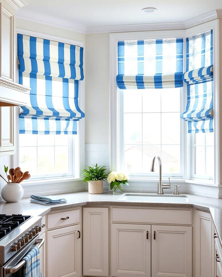 Blue and White Window Treatments