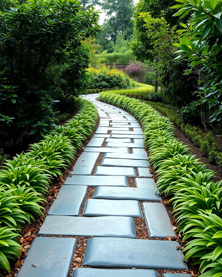 Bluestone Path with Lush Green Borders