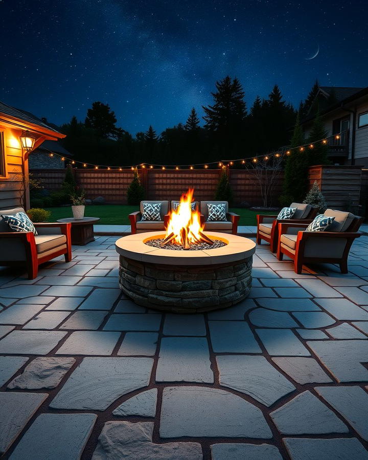 Bluestone Patio with Fire Pit for Cozy Gatherings