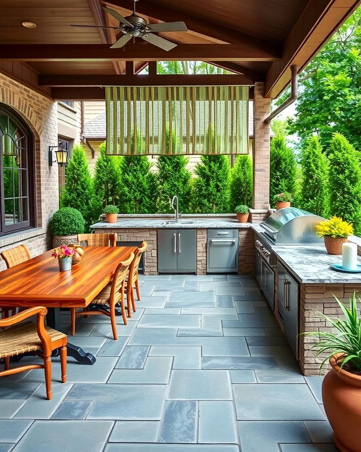 Bluestone Patio with Outdoor Kitchen for Entertaining