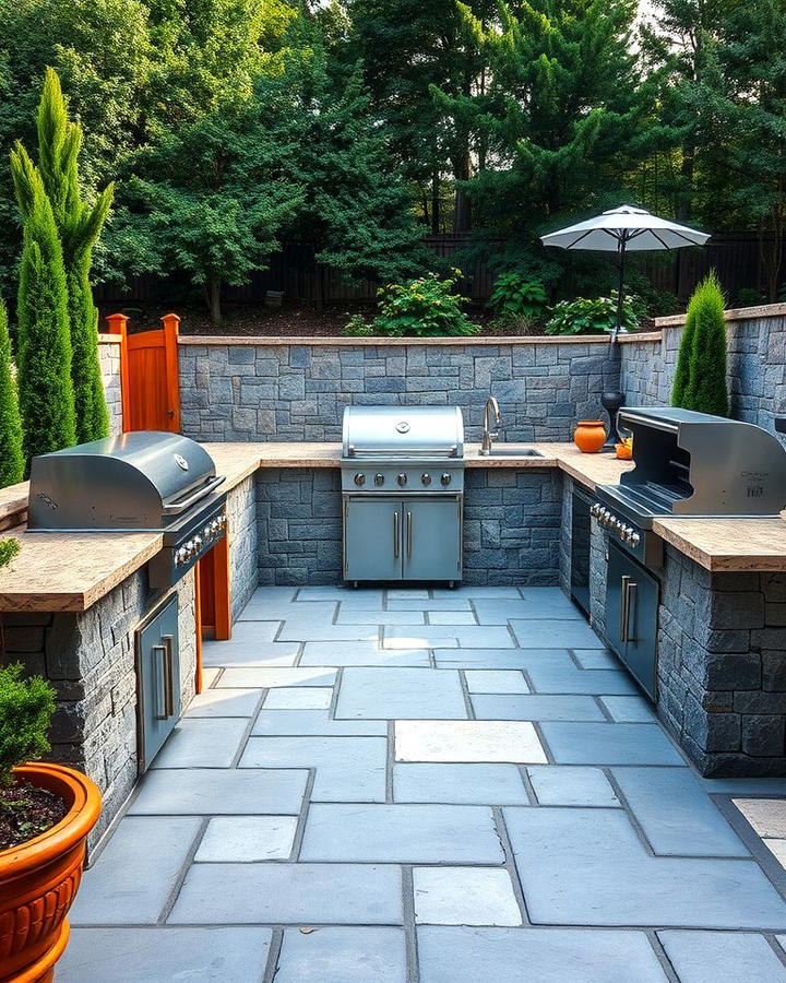 Bluestone Patio with Outdoor Kitchen