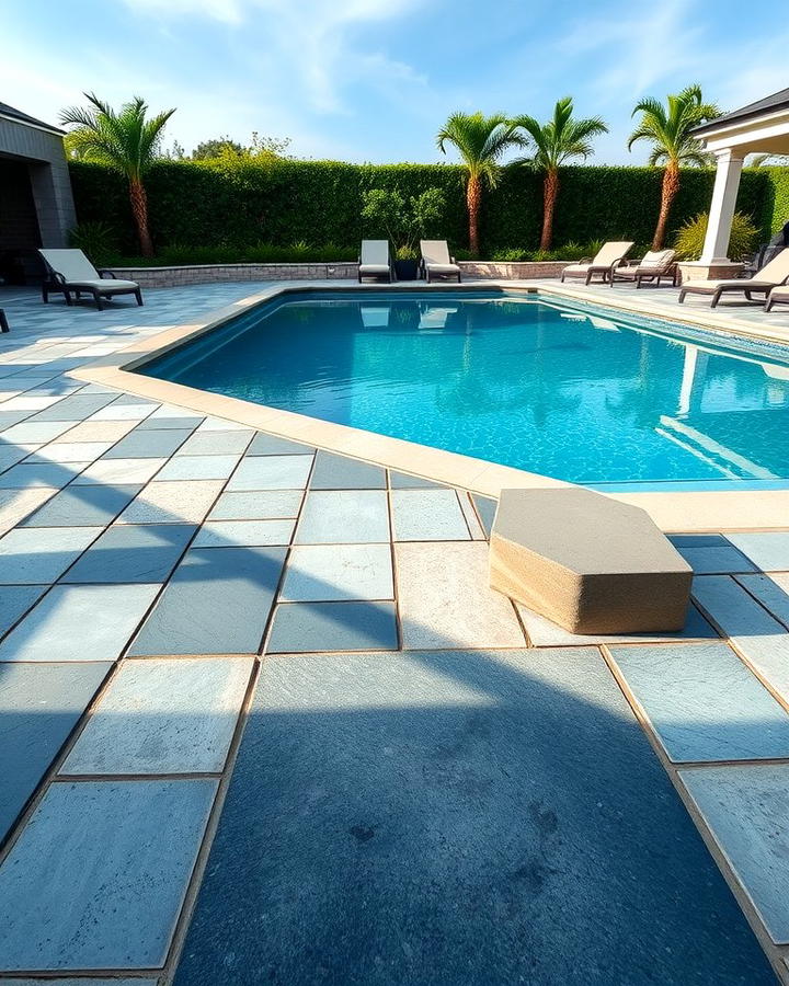 Bluestone Patio with Poolside Design for a Luxurious Look