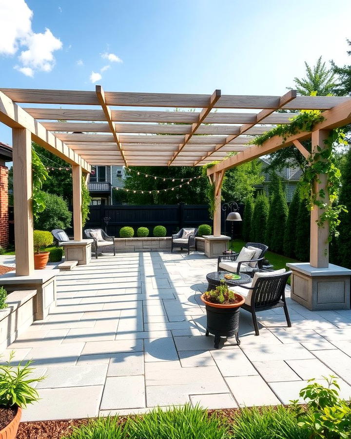 Bluestone Patios with Pergolas