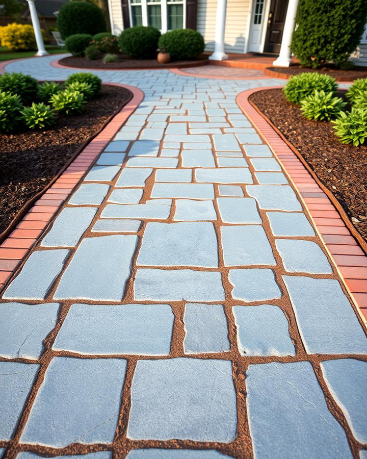 Bluestone Walkway with Brick Accents