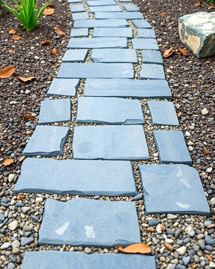 Bluestone Walkway with Gravel Accents