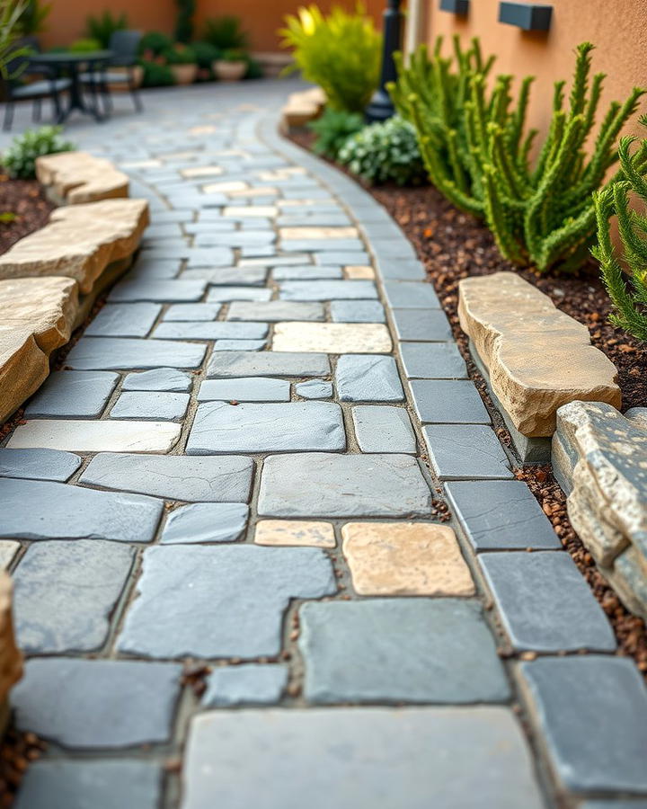 Bluestone Walkway with Sandstone Highlights