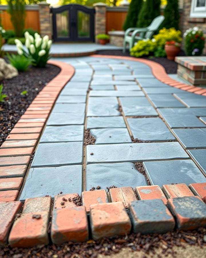 Bluestone and Brick Border Patios