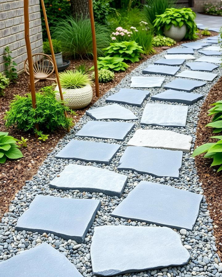 Bluestone and Gravel Combination Walkway