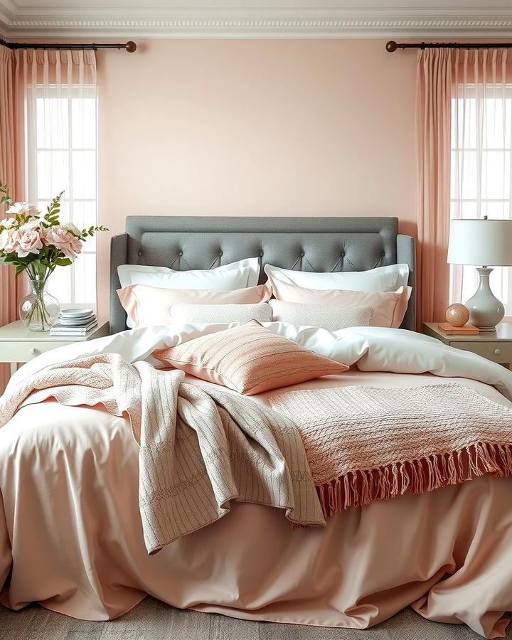 Blush Pink Bedding Layers