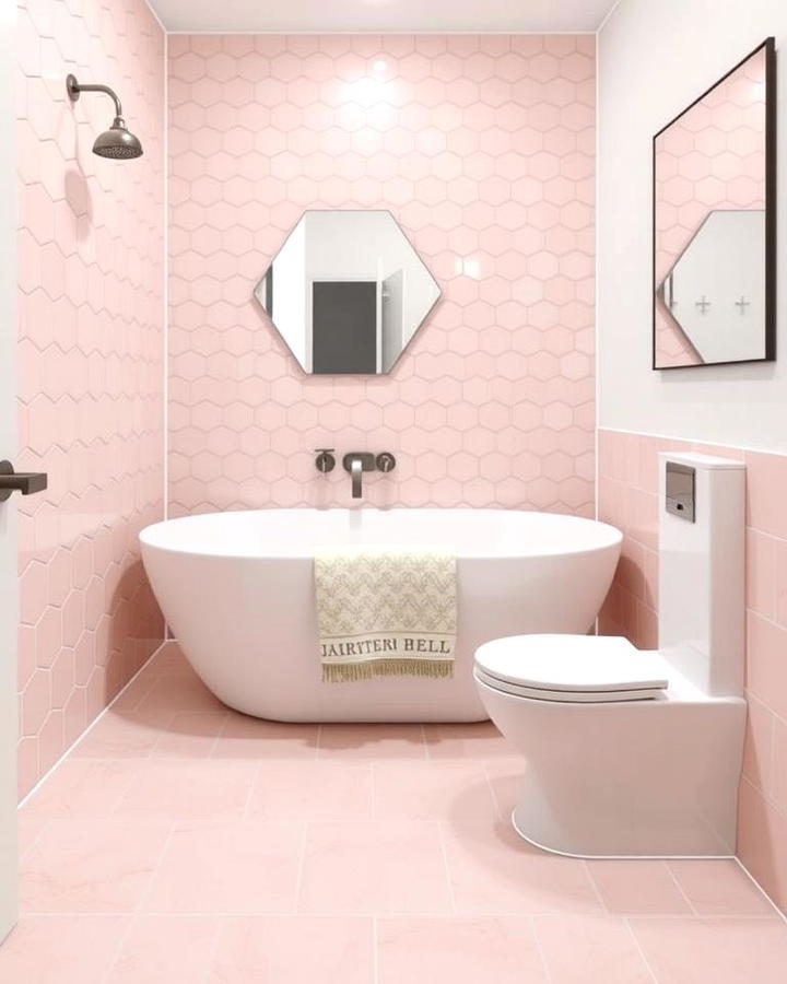 Blush Pink Hexagonal Tiles for a Modern Twist