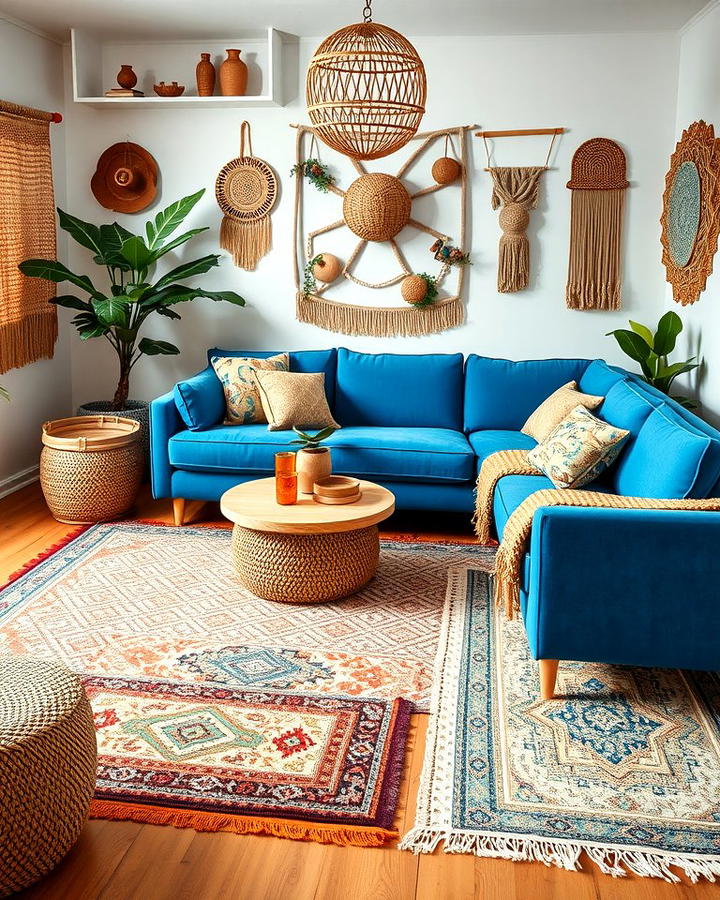 Bohemian Bliss with a Blue Couch