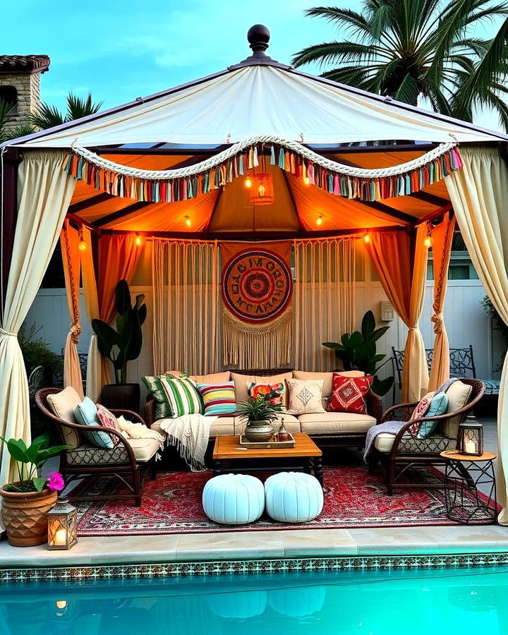 Bohemian Style Pool Gazebo