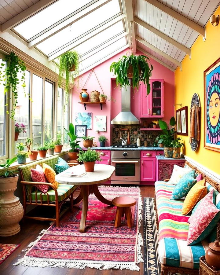 Bohemian Sunroom Kitchen