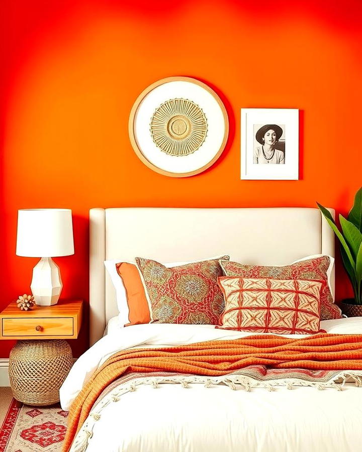 Boho Burnt Orange Accent Wall