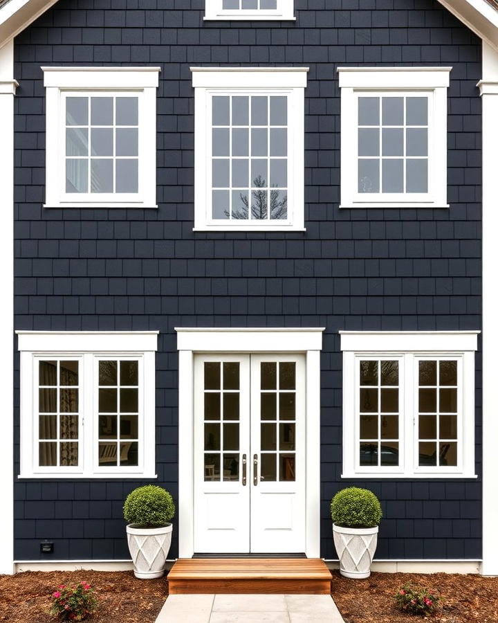 Bold Black Siding with White Trim