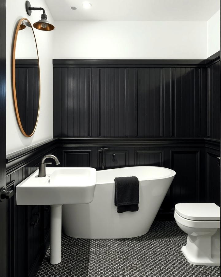 Bold Black Wainscoting