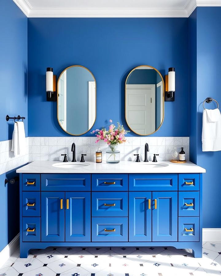 Bold Cobalt Blue Vanity for a Statement Look