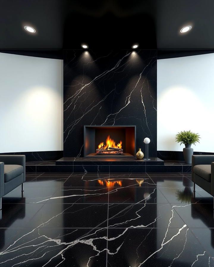 Bold Contrast with Dark Granite