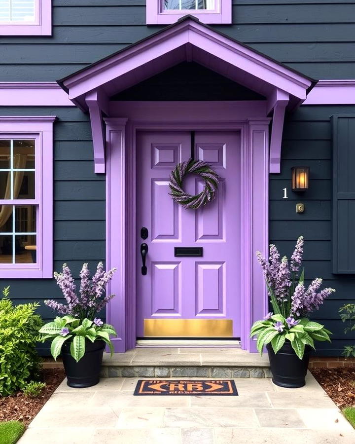 Bold Lavender Against a Dark Exterior