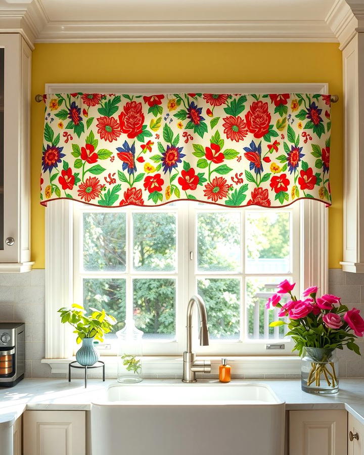 Bold Patterned Fabric Valance